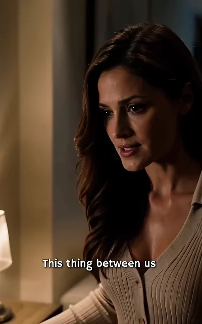 "This thing between us" — soft eyes, downcast: the beat that ends the free episodes (ep7, subtitles as aired)