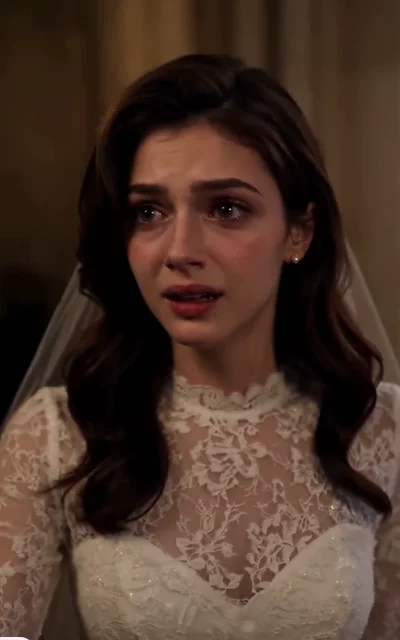 Episode 1 frame: Emily front-facing with tears, the emotional climax of the wedding abandonment — avatar source