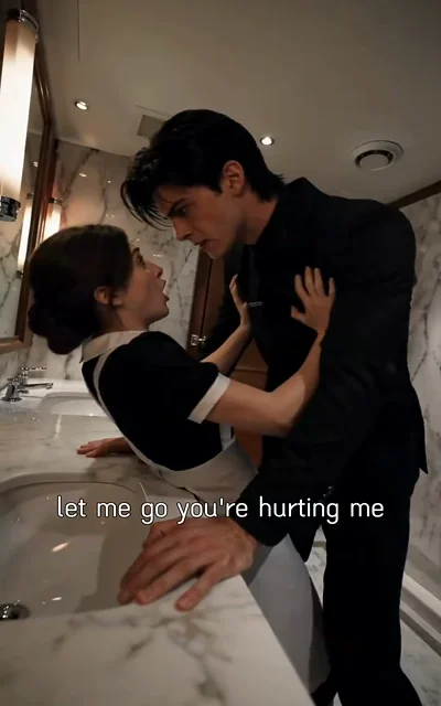 Episode 2 frame: 'let me go you're hurting me' — the physical reunion is as dangerous as the emotional one
