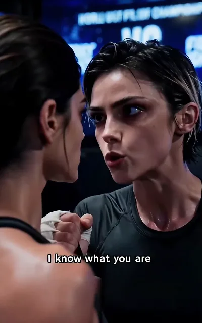 "I know what you are" — the face-off before the walkout, neither woman blinking (ep1, subtitles as aired; conflict beat)