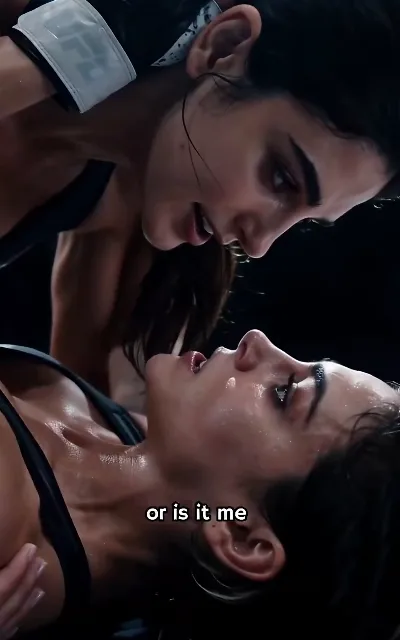 "or is it me" — the training-mat standoff, lowercase and quiet, the question underneath everything (ep3, subtitles as aired)