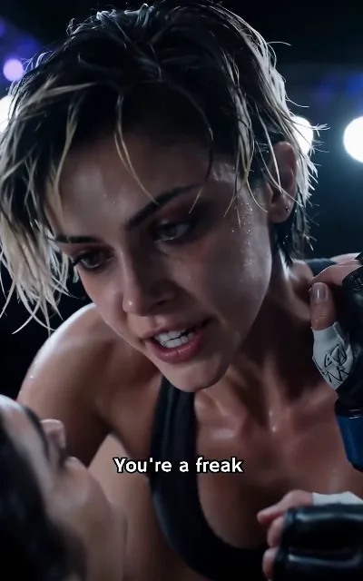 "You're a freak" — the cage-side taunt, the platinum-streaked challenger needling the champion awake (ep3, subtitles as aired; conflict beat, quoted as-is, not reused in page copy)