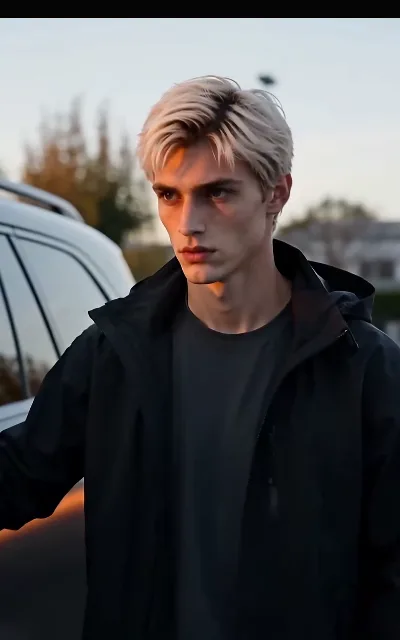 The dusk portrait — the captain in a shell jacket at golden hour, half-profile, the cold exterior exactly as the platform described him (ep3; the source of his avatar)