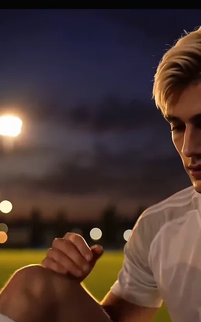 The handshake at dusk — a first-person reach across the golden light, hands meeting as the evening settles (ep4; intimacy-adjacent frame as aired, not amplified)
