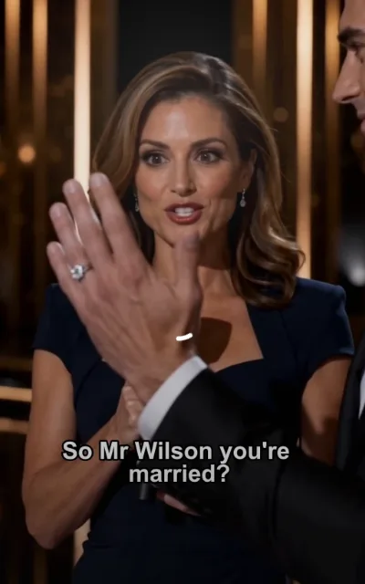 'So Mr Wilson you're married?' — the interview trap, answered by a raised hand and a diamond wedding ring