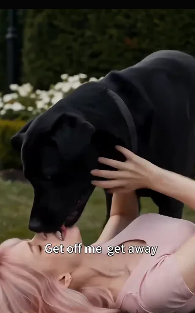 "Get off me get away" — Beatrice pushing back against the new household on the mansion lawn, the first clash of the moving-in arrangement (ep1, subtitles as aired)