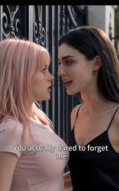 "You actually dared to forget me" — the iron-gate standoff, ten months of history landing in one accusation: the reunion-forgetting line the title hooks on (ep1, subtitles as aired)