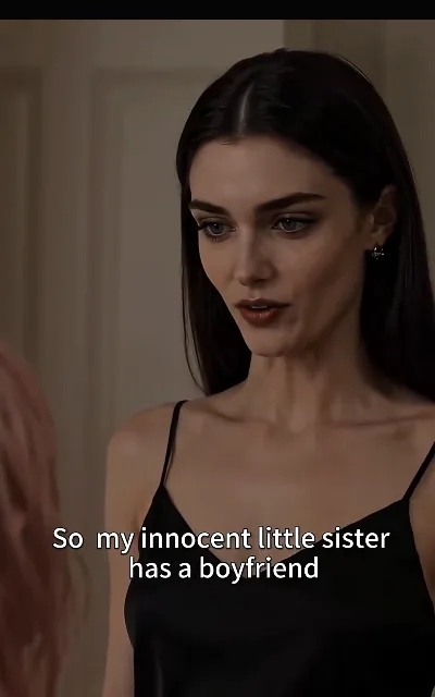 "So my innocent little sister has a boyfriend" — Blair, long black hair and smoky eyes, needling from the doorway: the stepsister relation and the control line announced in one breath (ep2, subtitles as aired)