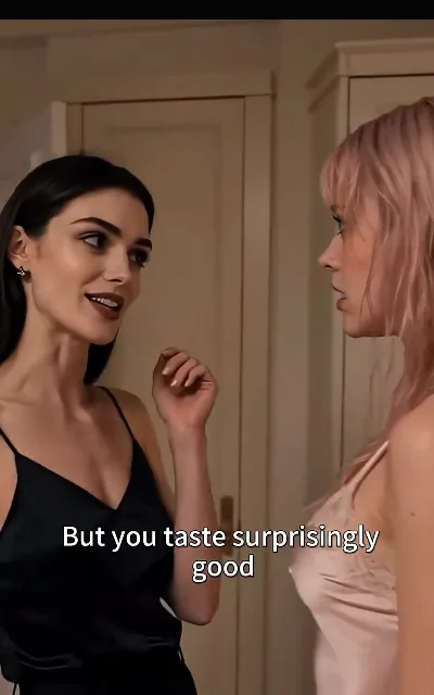 "But you taste surprisingly good" — the teasing line delivered dead-level, the cat-and-mouse of the household tilting one way (ep3, subtitles as aired)