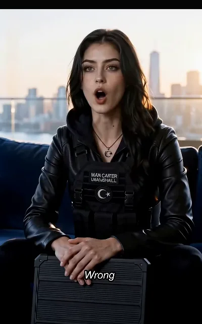 Maya in warm light — the trainer in her tactical jacket, dark curls and steady eyes (ep2; the source of her avatar)