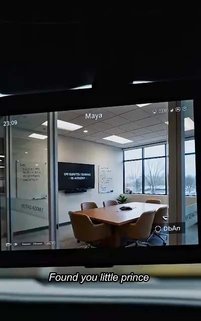 The hunters’ screen — a surveillance feed locking onto its target, the camera name reading "Maya" — "Found you little prince" (ep3, subtitles as aired; platform annotation as aired — the station’s monitor label kept exactly as shown)