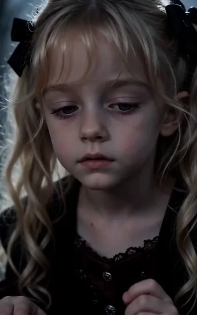 Isabella in her first minutes back among the living — quiet, wary, a hundred years out of time