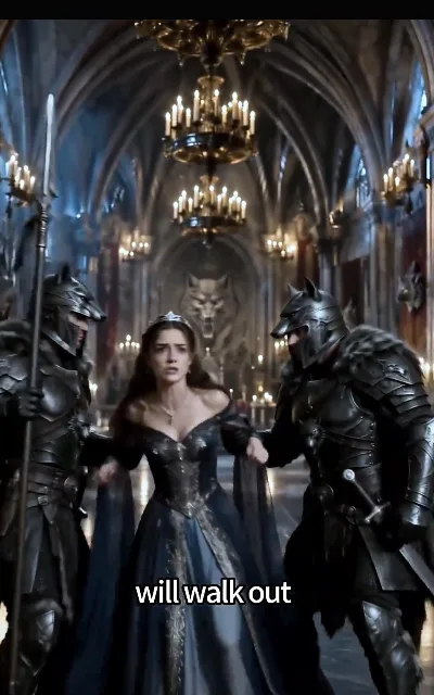 The seizing — wolf-crested guards closing around the queen in the throne hall, the arrest that follows the sentence — "will walk" (ep1, subtitles as aired; no completion supplied — station caption cut as aired; conflict frame as aired, not amplified)